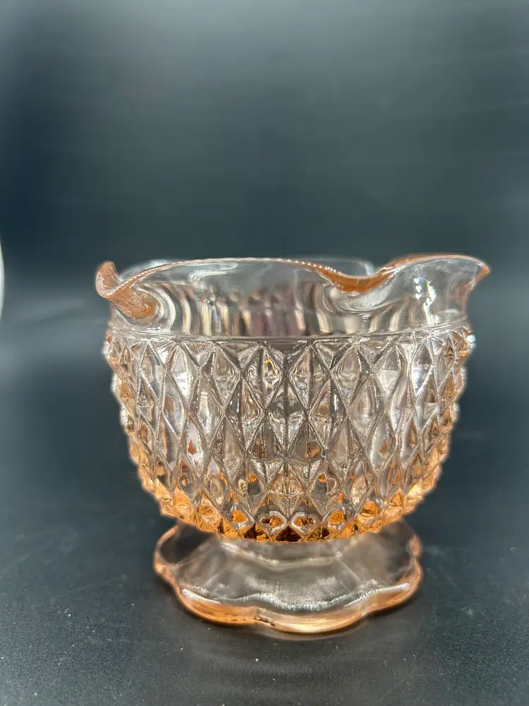 Vintage Diamond Pattern Glass Creamer by Indiana Glass