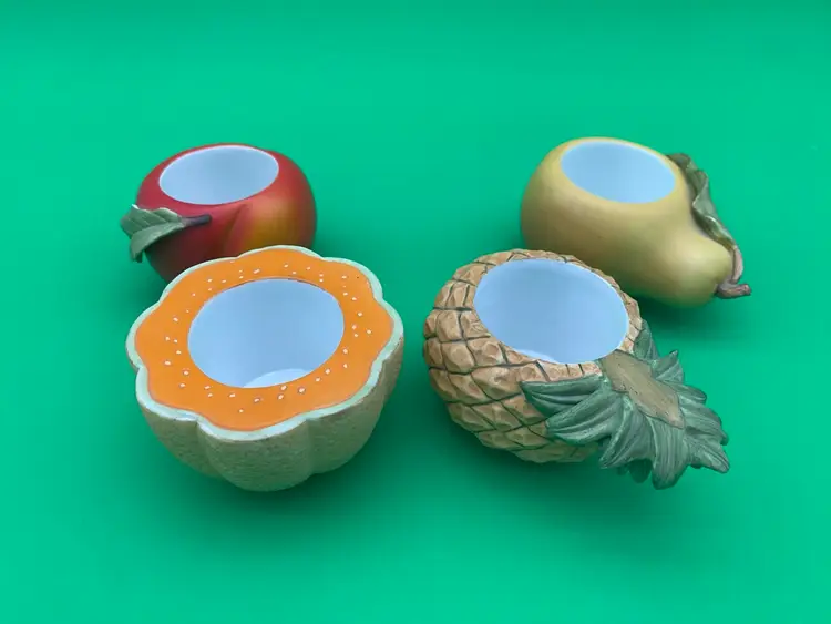 PartyLite Fruit Splash Set of 4 Ceramic Votive Candle Holders