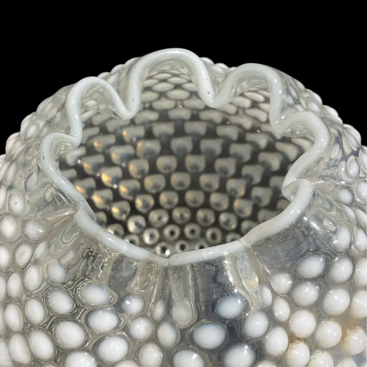 Fenton French Opalescent Hobnail Rise Bowl 4.5” Tall