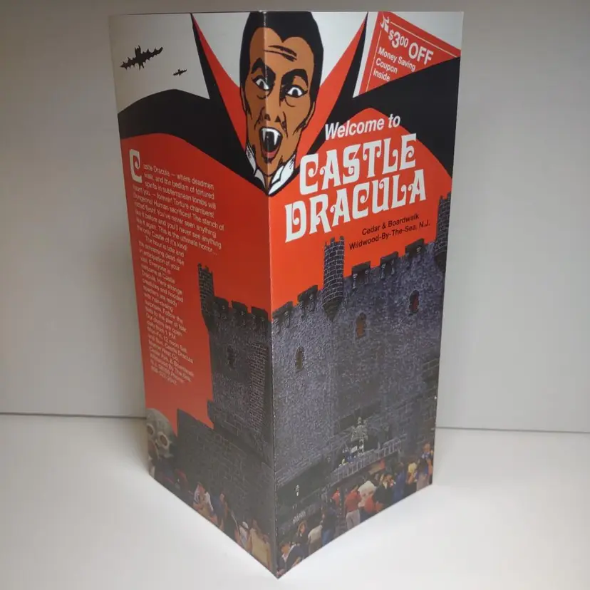 Dracula Castle Wildwood New Jersey Haunted House Flyer Dungeon Vampire Dark Ride