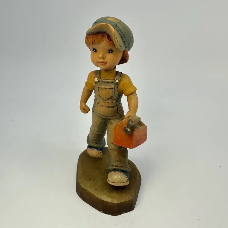 Anri Italy Sarah Kay Carpenter Boy with Toolbox Valentine