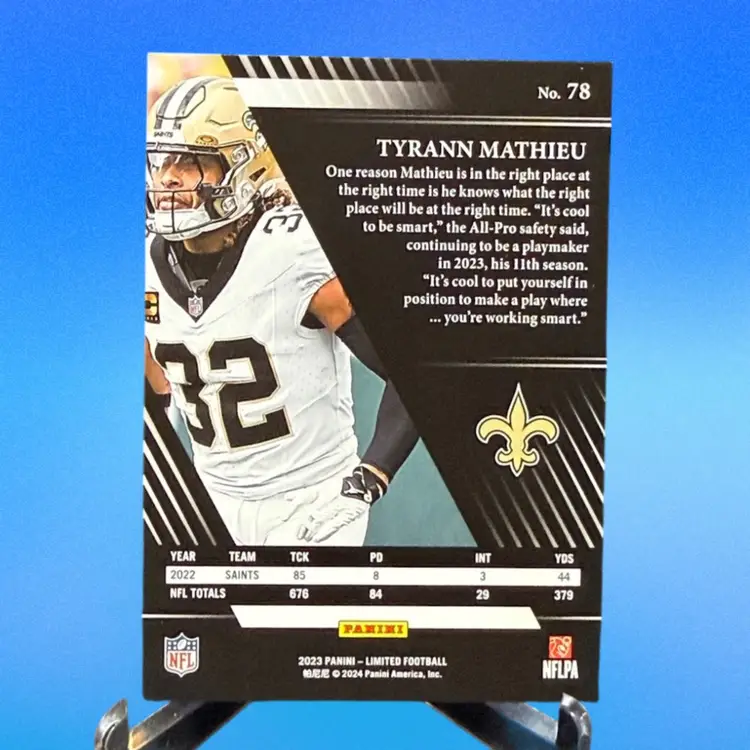 Tyrann Mathieu 2023 Panini Limited #78 Green 3/10 SSP New Orleans Saints