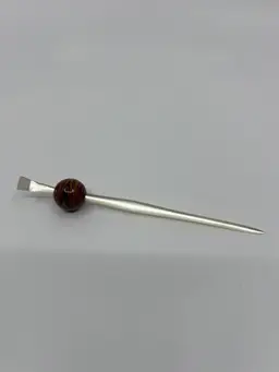 Lucite 5.5” Hairstick With Round Bead