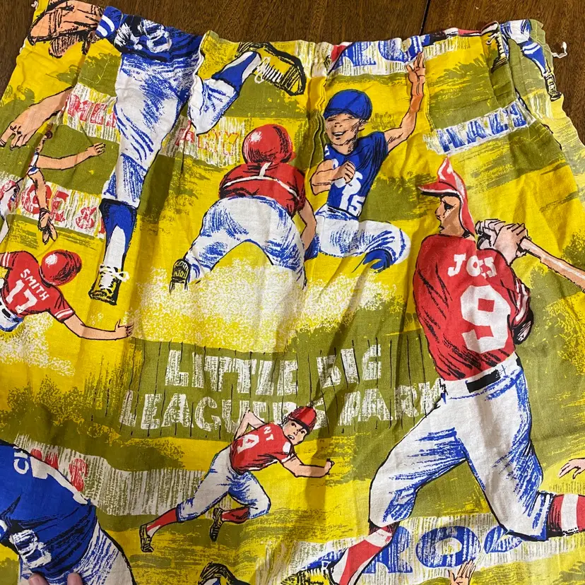 Vintage Kids Baseball A-Line Curtain