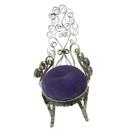 Old Tin Can Purple Rocking Chair Pin Cushion