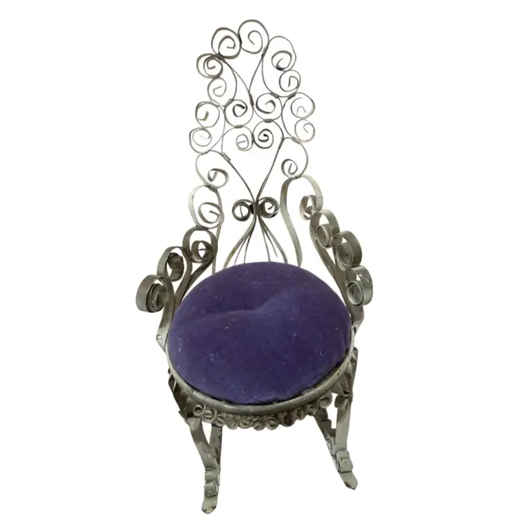 Old Tin Can Purple Rocking Chair Pin Cushion