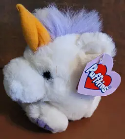 Vintage Puffkins 'Magic 1-9-98' Plush Unicorn c.1994