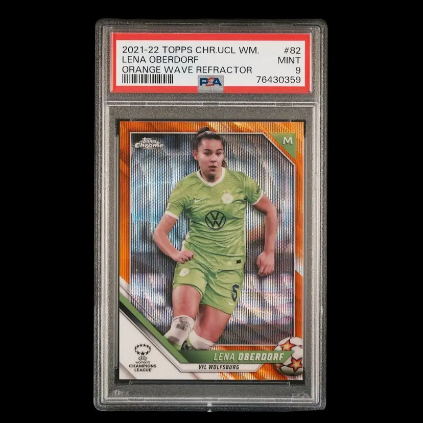 Lena Oberdorf 2021/22 Topps Chrome UEFA Women Orange /25 PSA 9 Soccer Card