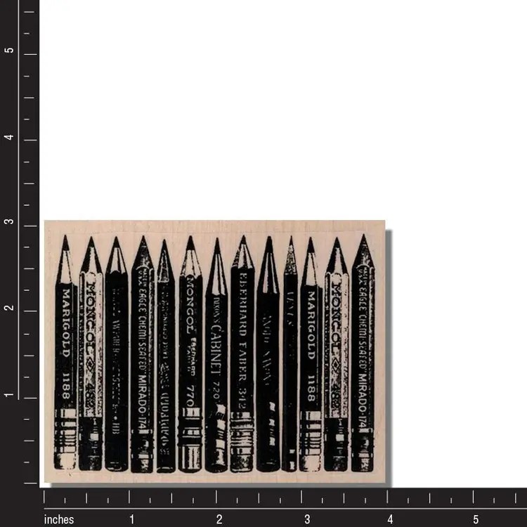 Pencils Rubber Stamp - Mixed Media, Collage, Art Stamp