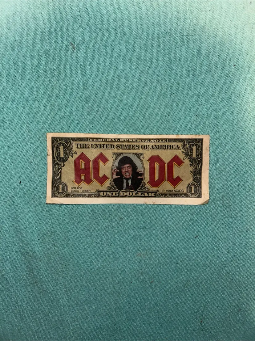 AC/DC $$ Talks Video Shoot Prop $$ Rare 2 Sided 1990 Very Cool