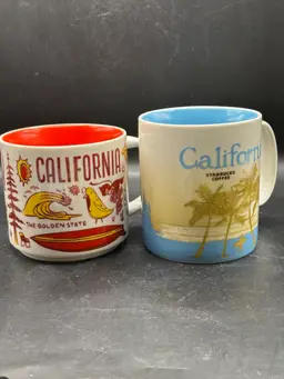 2 You Are Here Starbucks California Mugs