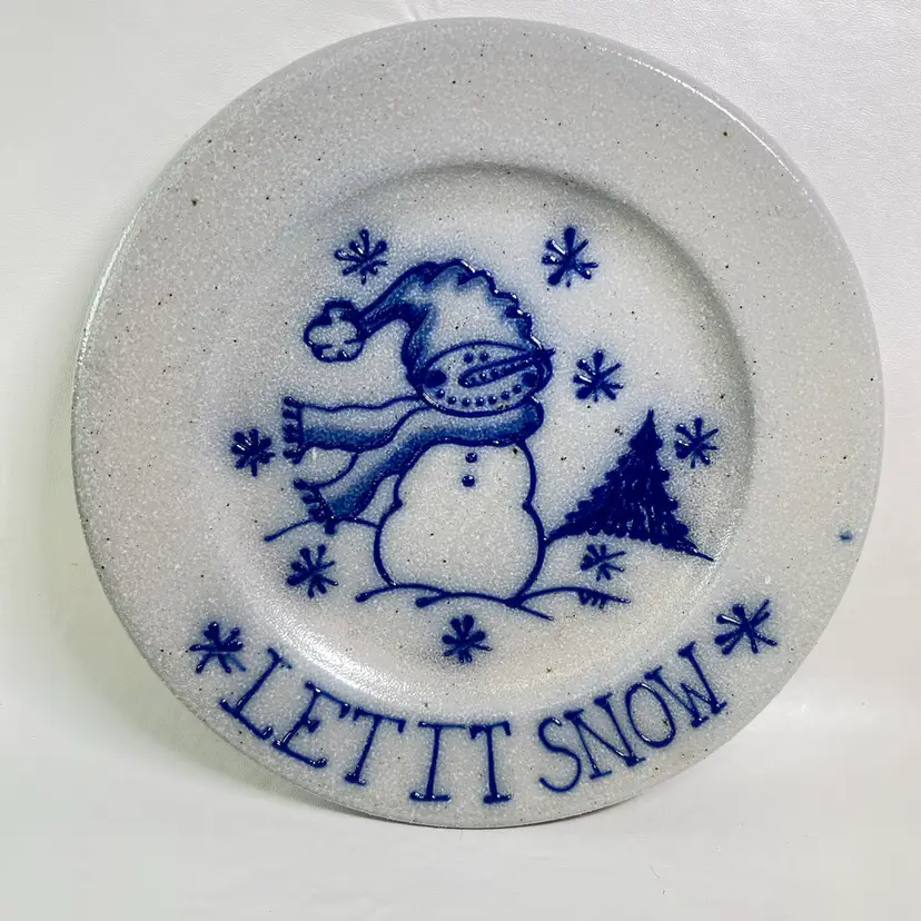 VINTAGE 1998 SALMON FALLS 'LET IT SNOW' 8.25" PLATE DOVER N.H.