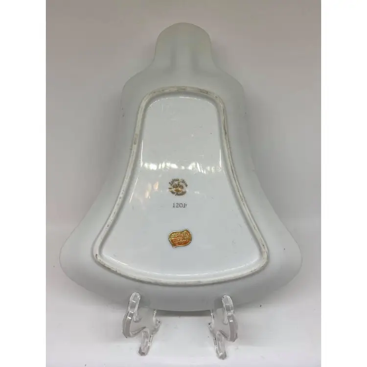 Vintage Lefton Bell Shaped Holiday Plate Christmas Tree Design Made in Japan