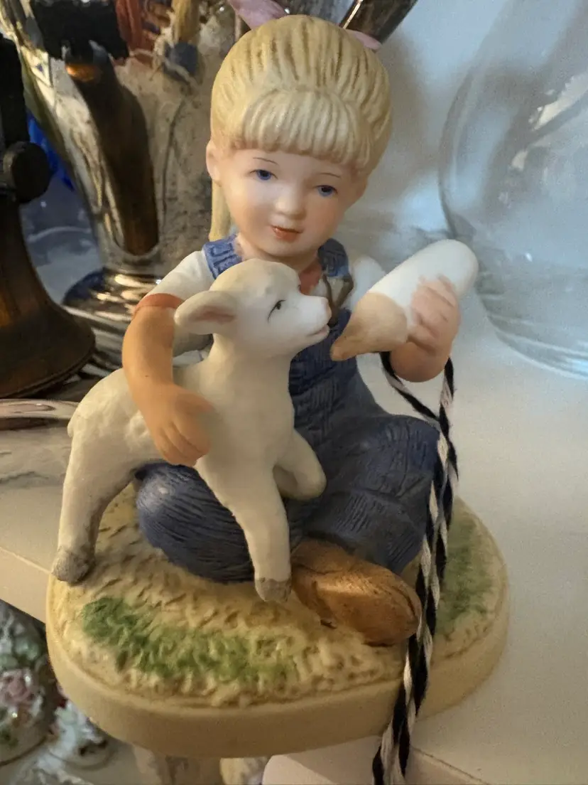 Homco Denim Days Farm Girl Figurine