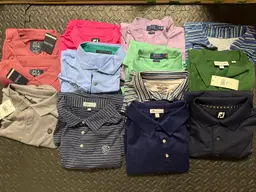 Men’s Reseller Lot - 13 Men’s Polos Short Sleeve Premium Brands
