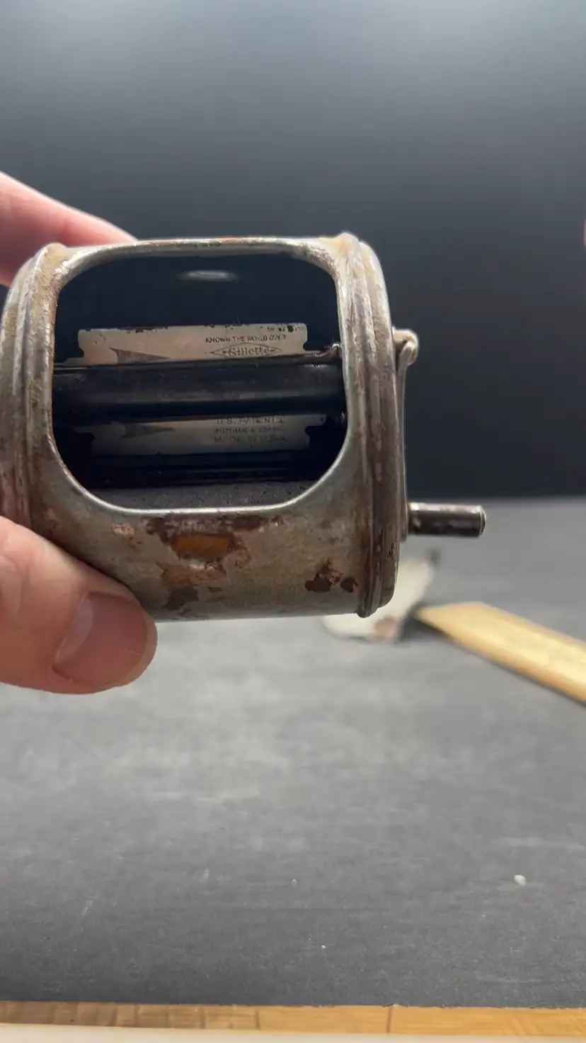 #199A AntiqueTwinplex Double Razor Blade Stropper~Sharpener~Shaver~1915