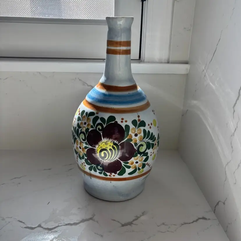 Vintage Large Tonala Vase Or Water Jug Signed