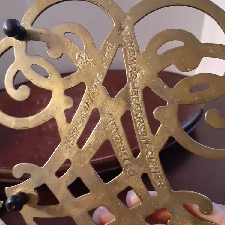 1951 Scrolly Brass Trivet, Signed