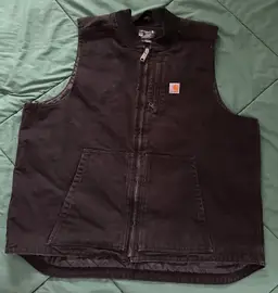 Carhartt 2XL Tall Loose Fit Quilted Vest 104395 BLK Large-Lower-Front Pockets