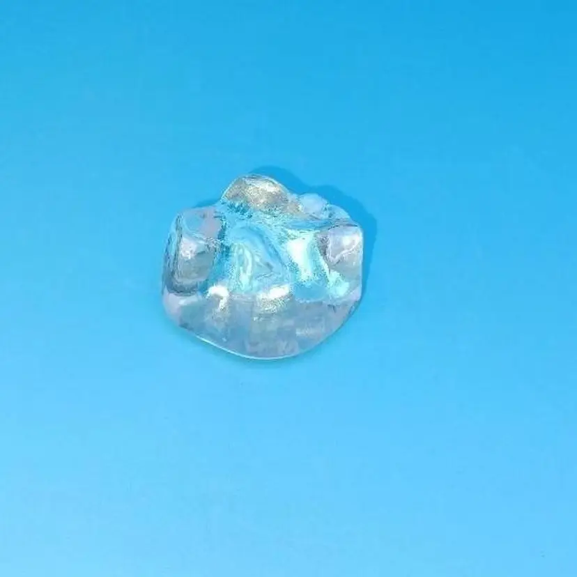 Vintage Clear Glass Freeform Art Glass Nugget Fire & Light?