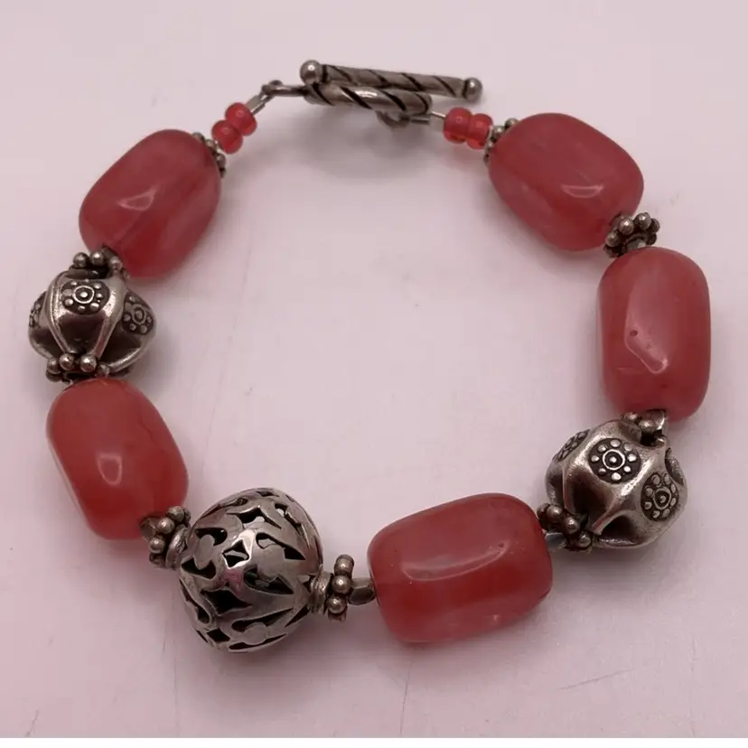MANIC Stone & Metal Bead Bracelet with Toggle 7β Artisan Made