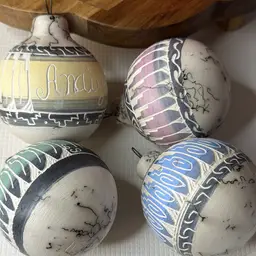 Pick One Pottery Edged Ornaments And Signed