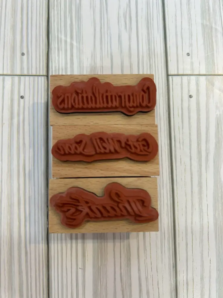 Set Of 3 Word Stamps