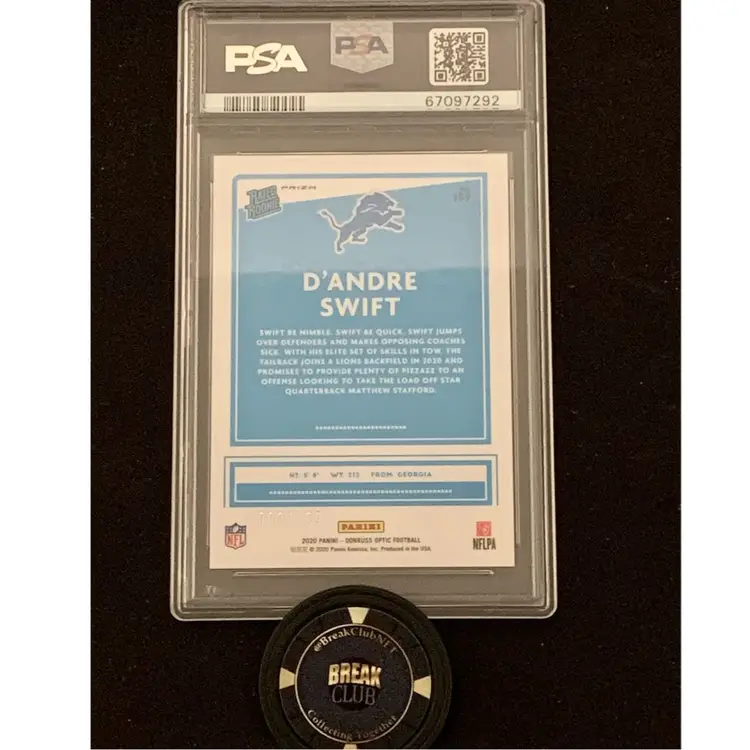 2020 Panini Donruss Optic D’Andre Swift Wave 009/199 PSA 10