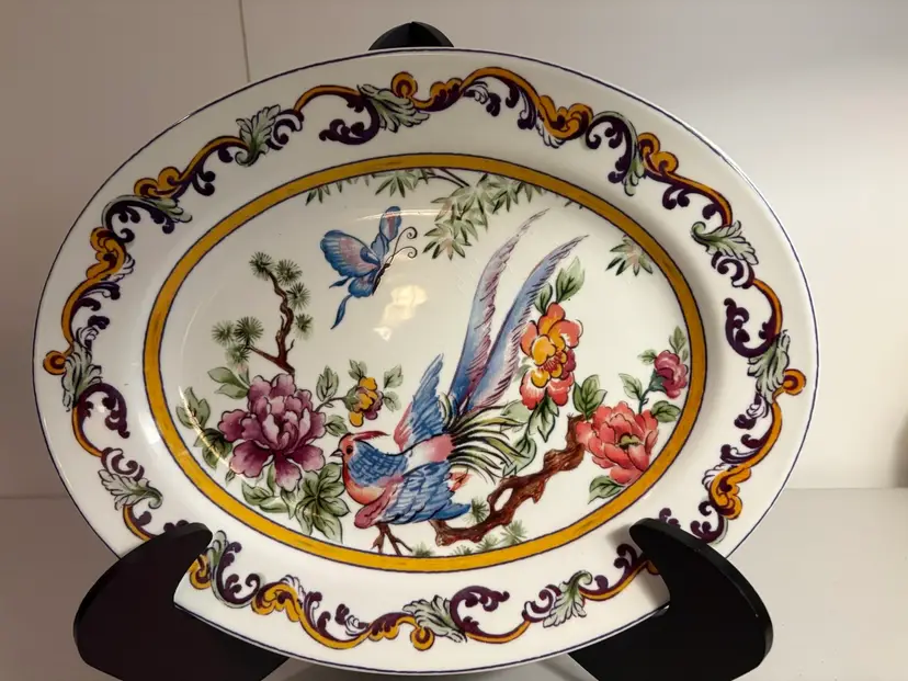 World Market Claudette Chinoiserie Oval Platter 15" x 11.75" - Great Condition!