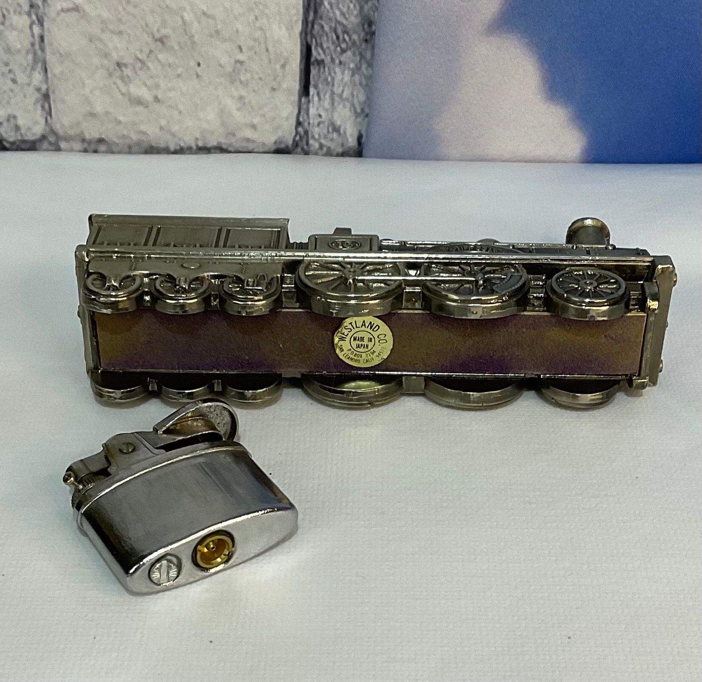 Vintage Train Lighter Japan - Metal - Westland Co. Imports - 6”