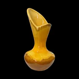 Vintage ROYAL HAEGER ATOMIC Vase MCM #413 Yellow Drip Glaze 9"