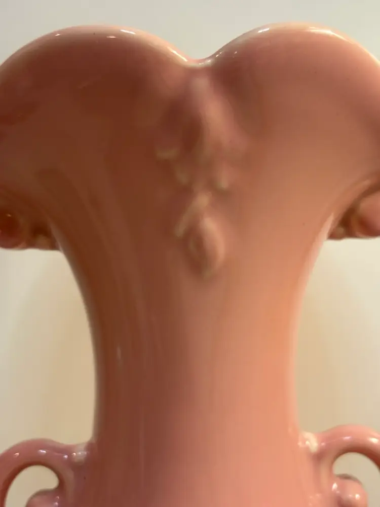 Vintage Abington USA Pottery Pink Two Handles Vase EXCELLENT