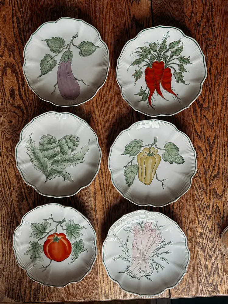 set of 6 - Nora Fenton Designs Chinese Porcelain Plates
