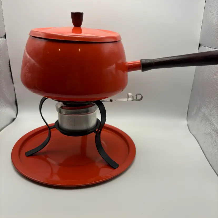Orange Fondue Pot