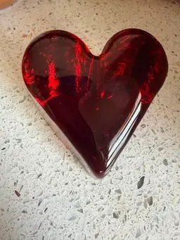 Fire And Light Red Heart Paperweight