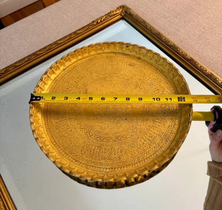 Vintage Etched Brass Tray