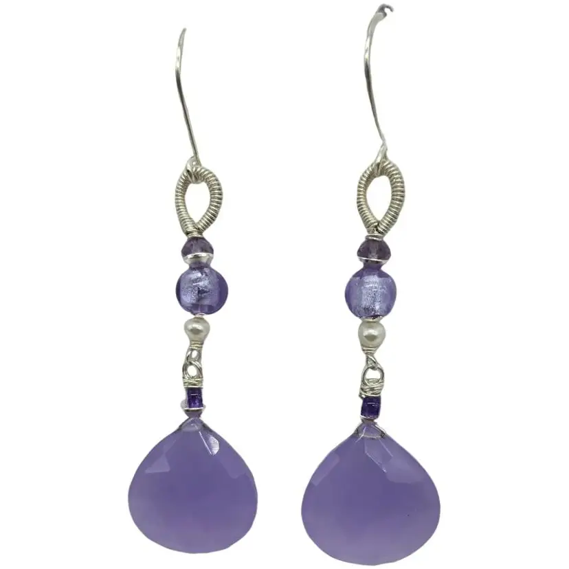 Elegant Purple Drop Earrings