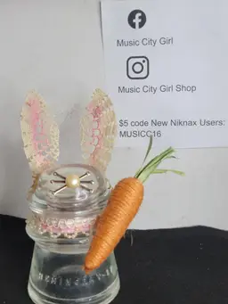 Vintage Glass Insulator Bunny Figurine Easter