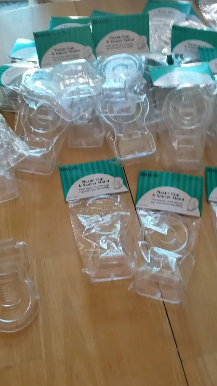 Bulk Lot Sale - 36 Cup & Saucer Stands - Clear Plastic New