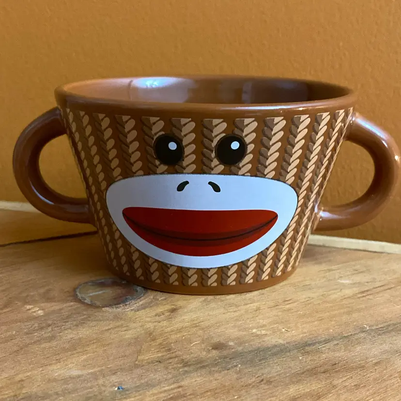 Sock Monkey Double Handled Mug
