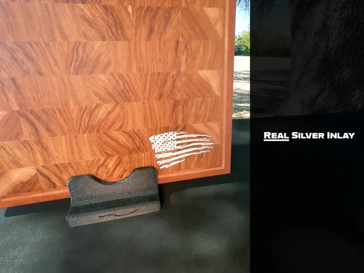 Real Silver & Solid Pecan End Grain Cutting Board