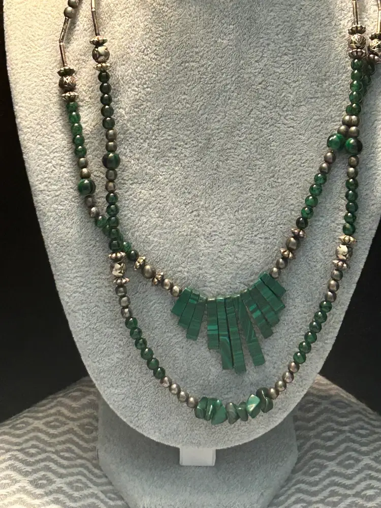Malachite & Sliver Necklace