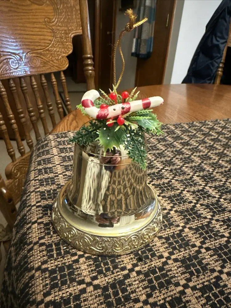 Vintage Christmas Music Wind Up Bell Plays Silent Night Made In Hong Kong