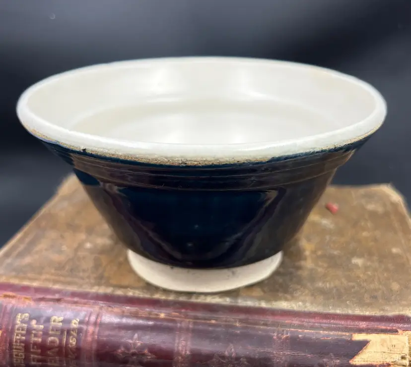 Handmade Blue Studio Pottery Bowl White Inside Small Navy Cobalt