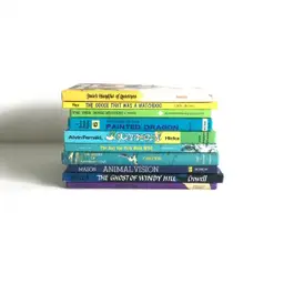 Vintage Weekly Reader Children's Book Club book stack / home decor 1960s & 1970s