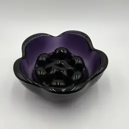 Vintage Amethyst Purple Flower Frog Bowl
