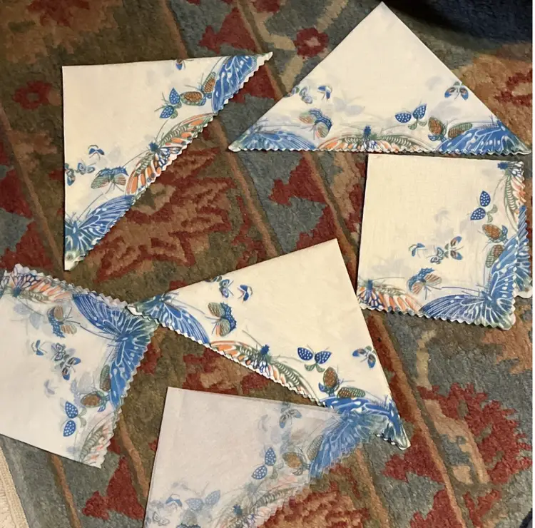 Vintage Napkins with The Silk Effect Japanese Tissue Paper Japan Luncheon Napkin