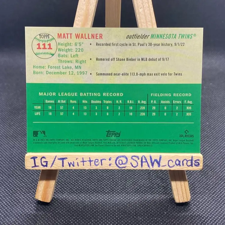 Matt Wallner 2023 Topps Plantinum Anniversary /199 Minnesota Twins
