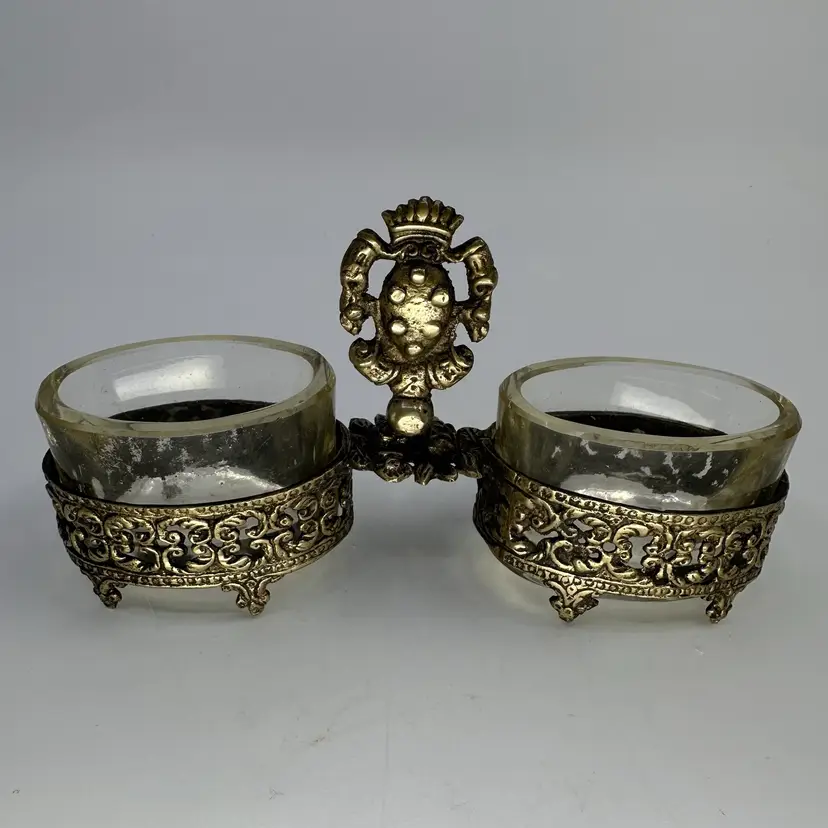 Vintage Victorian Silverplate Dual Open Salt Cellar