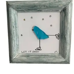 Sea Glass Penguin Skating - Made By Me